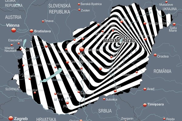 Πίνακας σε καμβά μοντέρνα εκδοχή του χάρτη της Ουγγαρίας