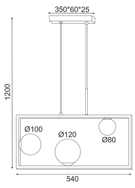 Φωτιστικό Οροφής Τρίφωτο Aca Quadro OD91543PB Black