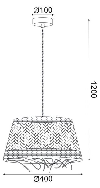 Φωτιστικό Οροφής Μονόφωτο Aca Andros OD94891PG Rattan