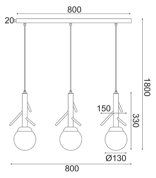 Φωτιστικό Οροφής Πολύφωτο Aca Floresta EF93573P Wood