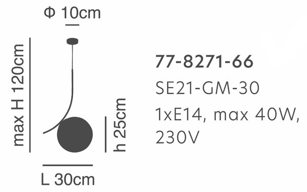 Φωτιστικό Οροφής Μονόφωτο Homelighting Sceptre 77-8271 Gold