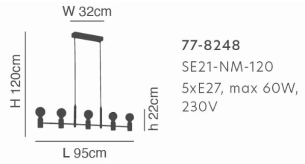 Φωτιστικό Οροφής Πολύφωτο Homelighting Adept 77-8248 Nickel