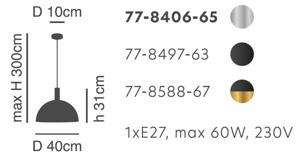 Φωτιστικό Οροφής Μονόφωτο Homelighting 77-8497 Black