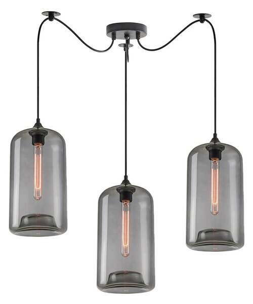 Φωτιστικό Οροφής Τρίφωτο Homelighting Feint 77-8787 Smoked Glass
