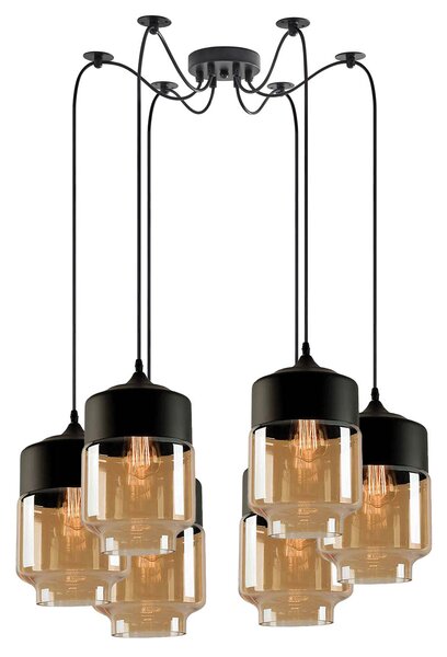 Φωτιστικό Οροφής Πολύφωτο Homelighting Gaby 77-8792 Honey/Black