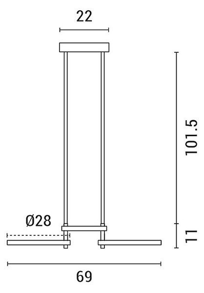 Φωτιστικό Οροφής Τρίφωτο LED Eurolamp 144-10030