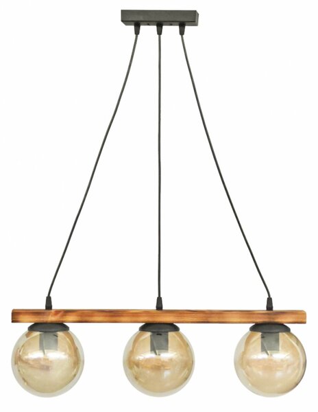 Φωτιστικό Οροφής Τρίφωτο Heronia Cable 30-0073 Wood
