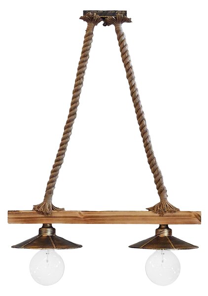 Φωτιστικό Οροφής Δίφωτο Heronia Petra 31-0879 Rope/Bronze