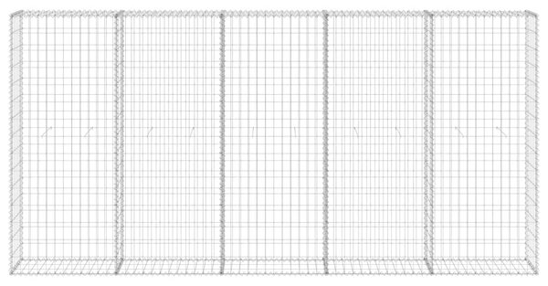 Συρματοκιβώτιο Τοίχος 300x30x150 εκ. Γαλβαν.Χάλυβας + Καλύμματα - Ασήμι