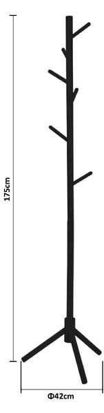 Καλόγερος Ρούχων (42x42x175) Estia Μαύρο 03-24024