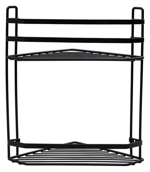 Γωνιακή Ραφιέρα Μπάνιου Διπλή (27.7x18.1x31.7) Estia Elegant Black 02-6471