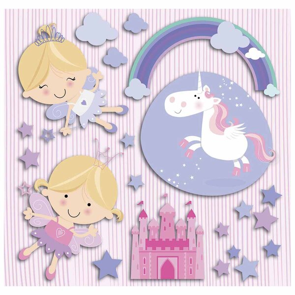 Παιδικά Αφρώδη Αυτοκόλλητα Τοίχου Ango Happy Fairies 14503
