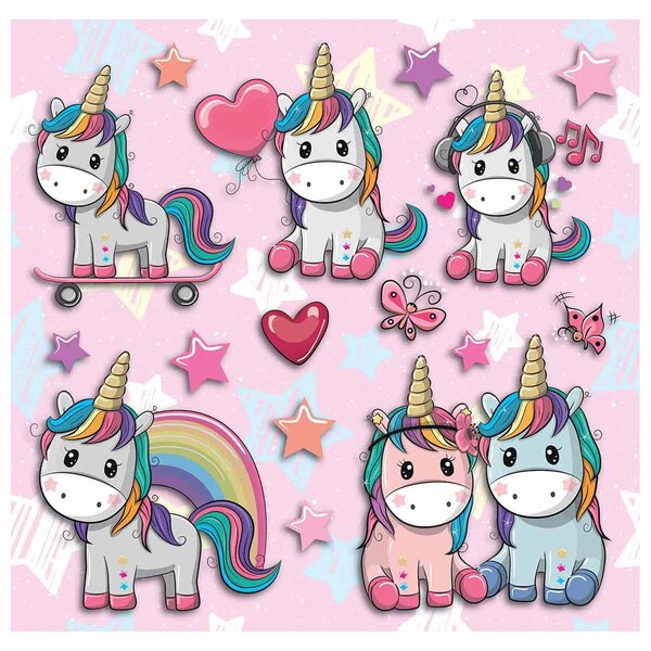 Παιδικά Αφρώδη Αυτοκόλλητα Τοίχου Ango Lovely Unicorn 14511