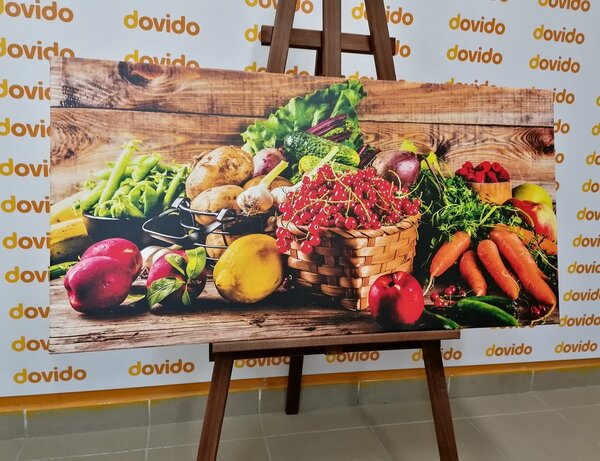Πίνακας σε καμβά φρέσκα φρούτα και λαχανικά