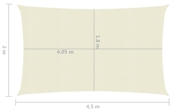 Πανί Σκίασης Κρεμ 2 x 4,5 μ. από HDPE 160 γρ./μ² - Κρεμ