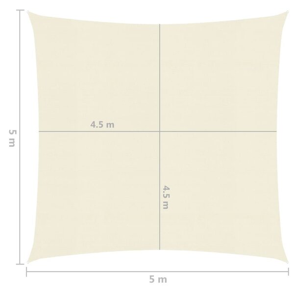 Πανί Σκίασης Κρεμ 5 x 5 μ. από HDPE 160 γρ./μ² - Κρεμ