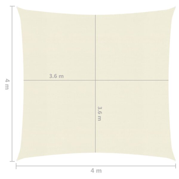 Πανί Σκίασης Κρεμ 4 x 4 μ. από HDPE 160 γρ./μ² - Κρεμ