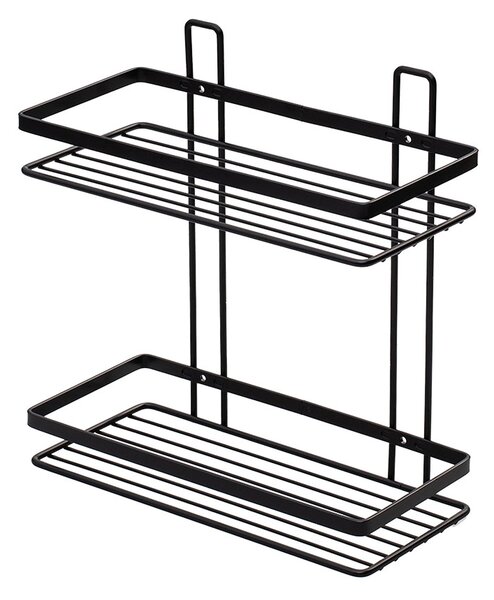 Ραφιέρα Μπάνιου Διπλή (25.1x12.5x27.2) Estia Elegant Black 02-8703