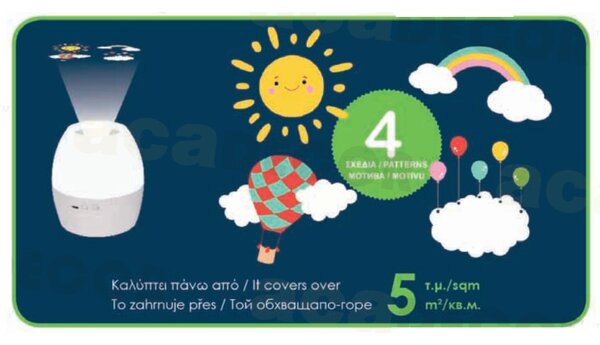Παιδικό Φωτάκι Νυκτός LED & Προβολέας Aca Balloon
