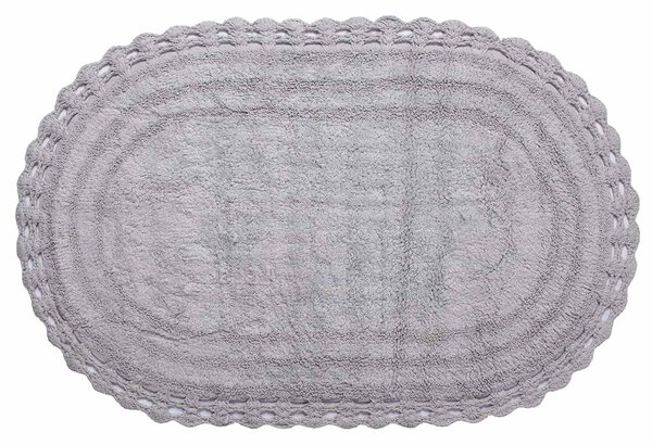 Πατάκι Μπάνιου (60x100) Silk Fashion Οβάλ Γκρι