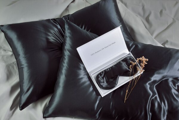 Μεταξωτή Μαξιλαροθήκη Με Φερμουάρ (50x76) Down Town Mulberry Silk Black