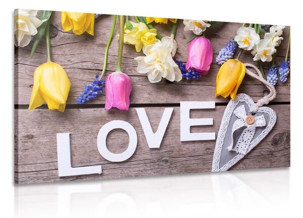 Πίνακας σε καμβά με επιγραφή Love