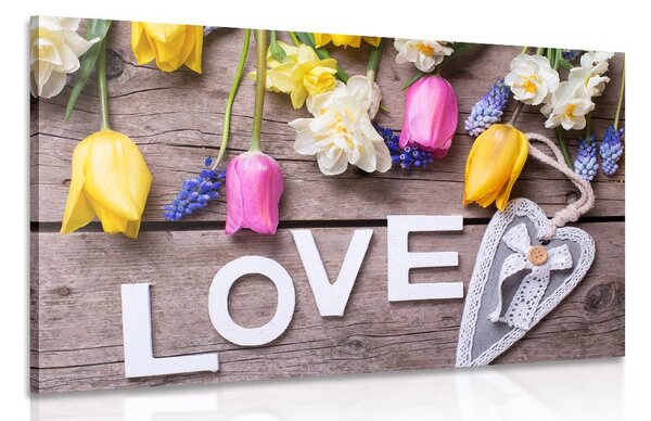 Πίνακας σε καμβά με επιγραφή Love