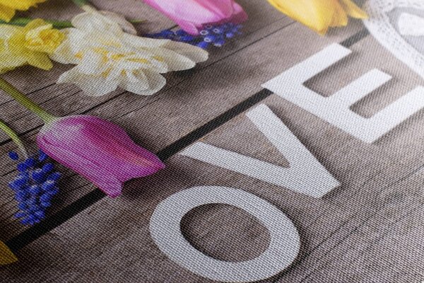 Πίνακας σε καμβά με επιγραφή Love