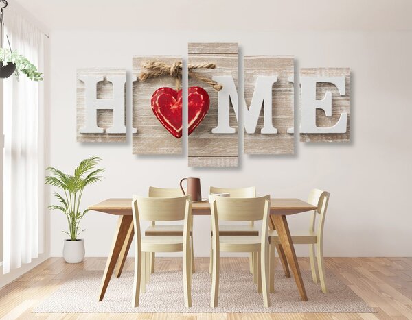 Πεντάπτυχος πίνακας με την επιγραφή Home