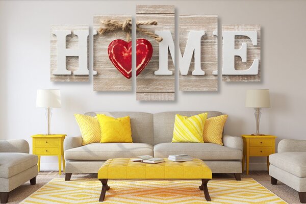 Πεντάπτυχος πίνακας με την επιγραφή Home