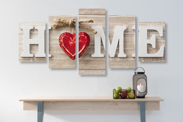 Πεντάπτυχος πίνακας με την επιγραφή Home