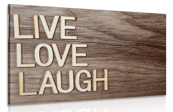 Πίνακας σε καμβά με λέξεις - Live Love Laugh
