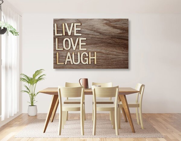 Πίνακας σε καμβά με λέξεις - Live Love Laugh