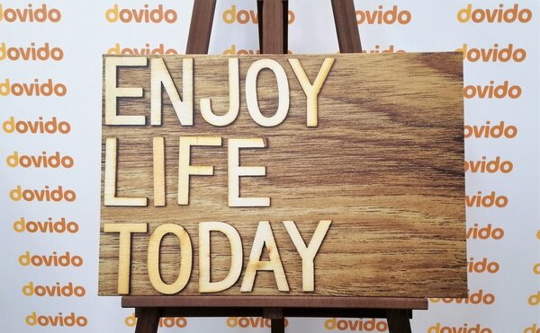 Πίνακας σε καμβά με απόσπασμα - Enjoy life today