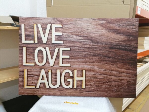 Πίνακας σε καμβά με λέξεις - Live Love Laugh