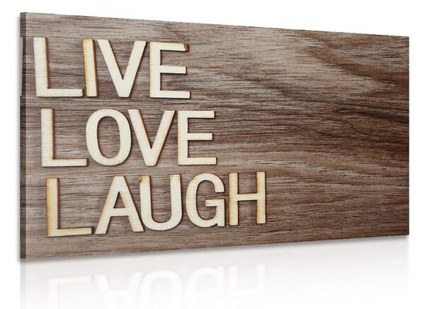 Πίνακας σε καμβά με λέξεις - Live Love Laugh