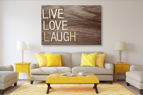 Πίνακας σε καμβά με λέξεις - Live Love Laugh