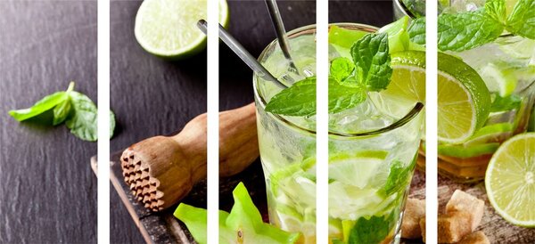 Πεντάπτυχος πίνακας νόστιμο Mojito