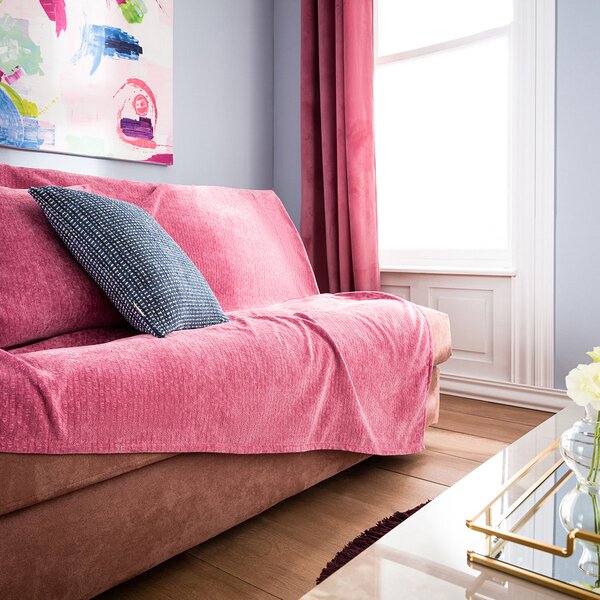 Ριχτάρι Πολυθρόνας Βελουτέ (180x180) Gofis Home Valley Funky Pink 421/23