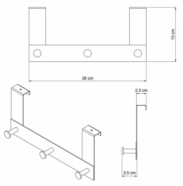 Κρεμάστρα Πόρτας 3 Θέσεων Grekon 303 Red