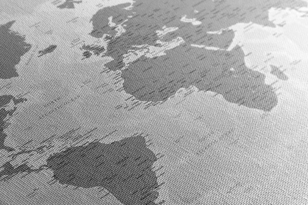 Πίνακας σε φελλό χάρτης του κόσμου με ασπρόμαυρη αίσθηση