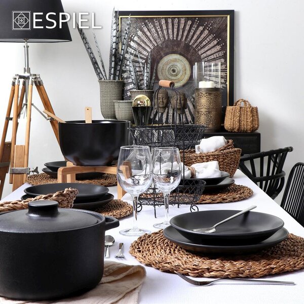Πιάτο Φαγητού Βαθύ (Φ23.5) Espiel Terra Matte Black TLM104K6