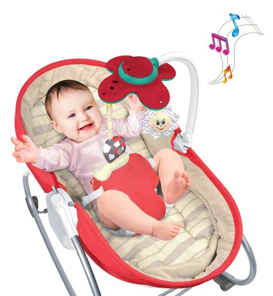 Ρηλάξ Με Δόνηση (0-36 Μηνών/Έως 18kg) Bebe Stars Snooze 3 In 1 Red 324-180