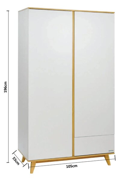 Παιδική Ντουλάπα Δίφυλλη (105x55x196) Bebe Stars Cappuccino 460-22