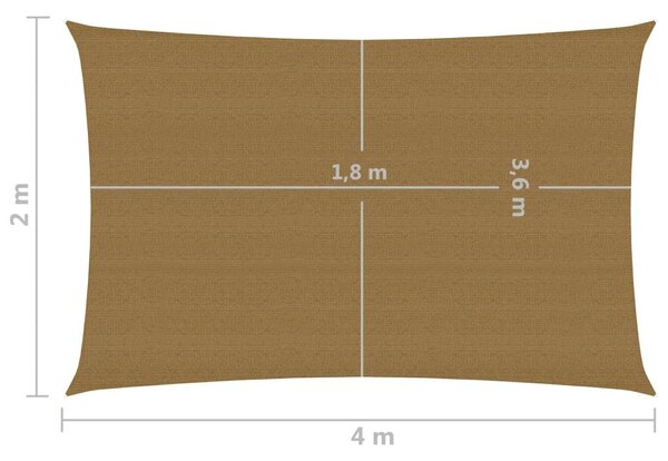 Πανί Σκίασης Taupe 2 x 4 μ. από HDPE 160 γρ./μ² - Μπεζ-Γκρι