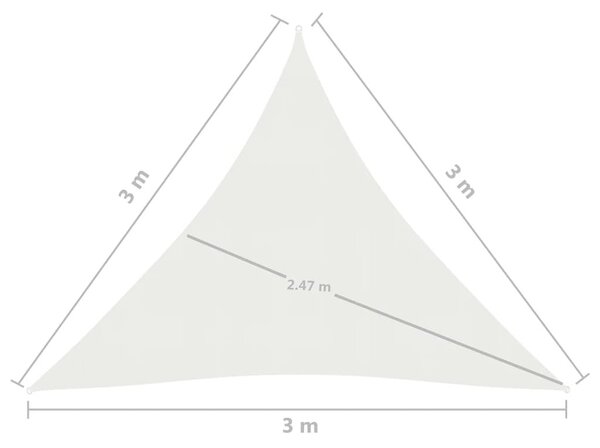 Πανί Σκίασης Λευκό 3 x 3 x 3 μ. από HDPE 160 γρ/μ² - Λευκό