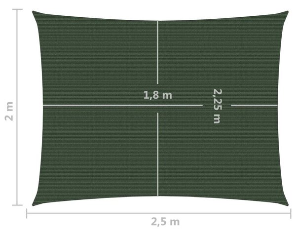 Πανί Σκίασης Σκούρο Πράσινο 2 x 2,5 μ. από HDPE 160 γρ./μ² - Πράσινο