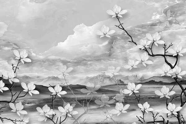 Αυτοκόλλητη ταπετσαρία σε ασπρόμαυρη ασυνήθιστη εκδοχή