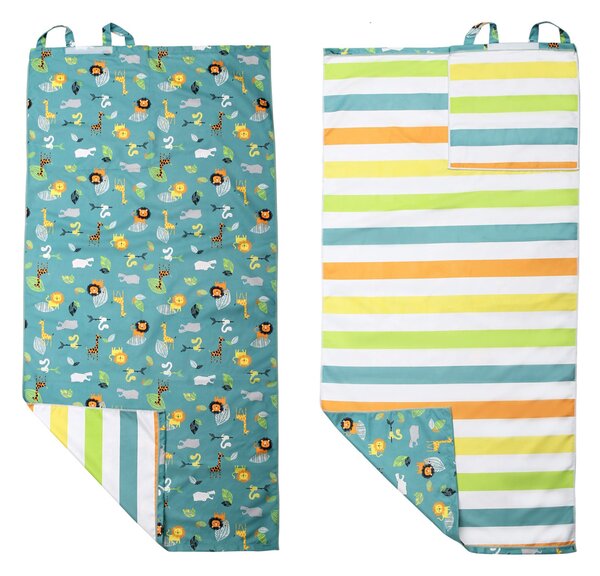 Παιδική Πετσέτα Θαλάσσης Microfiber 2 Όψεων (71x145) FlapjackKids Green Zoo