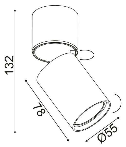 ^ΕΠΙΤΟΙΧΟ Φ/Σ 1XGU10 ΛΕΥΚΟ ΑΛΟΥΜΙΝΙΟ D5,5XH13CM ELITIS